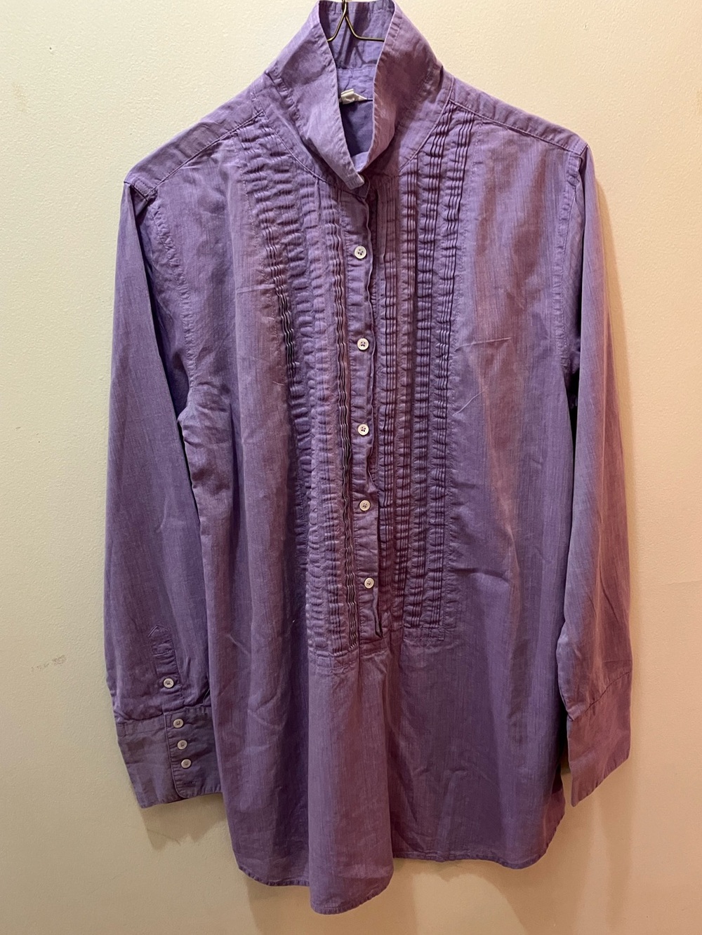 J. Crew Lavender Pintuck Button-Down Shirt